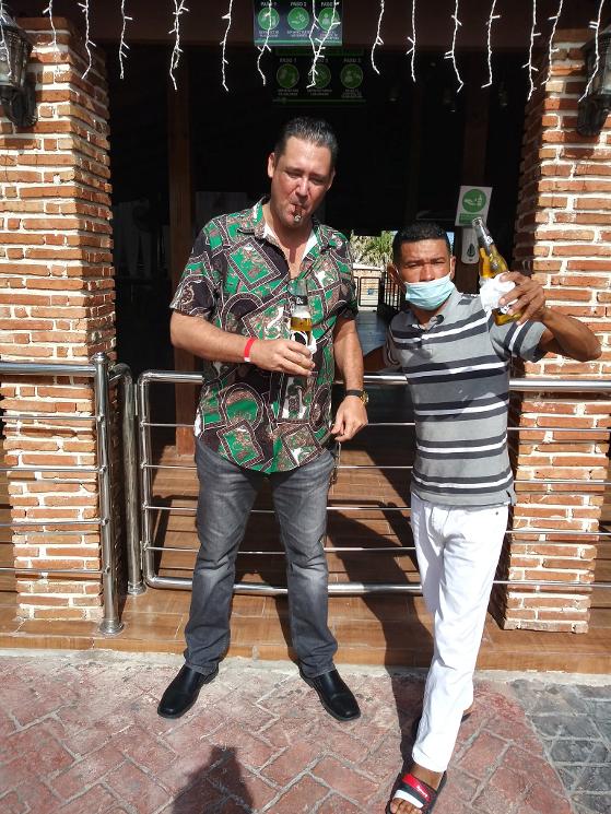 Sapio Treksual with his bodyguard Nacho en route to purchase Anabolic Steroids in the Dominican Republic - Deca Durabolin in Puna Cana